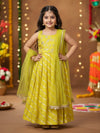 Lime Yellow Embroidered Lehenga Choli with Net Dupatta