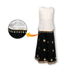 Ivory Mirror Work Sleeveless Top with Black lehenga and Pearl Drop Embellishment