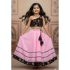 Midnight Bloom - Pink & Black Lehenga Choli with Latkan