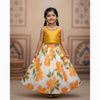 Luxury Yellow Lily Ethnic Dress for Kids